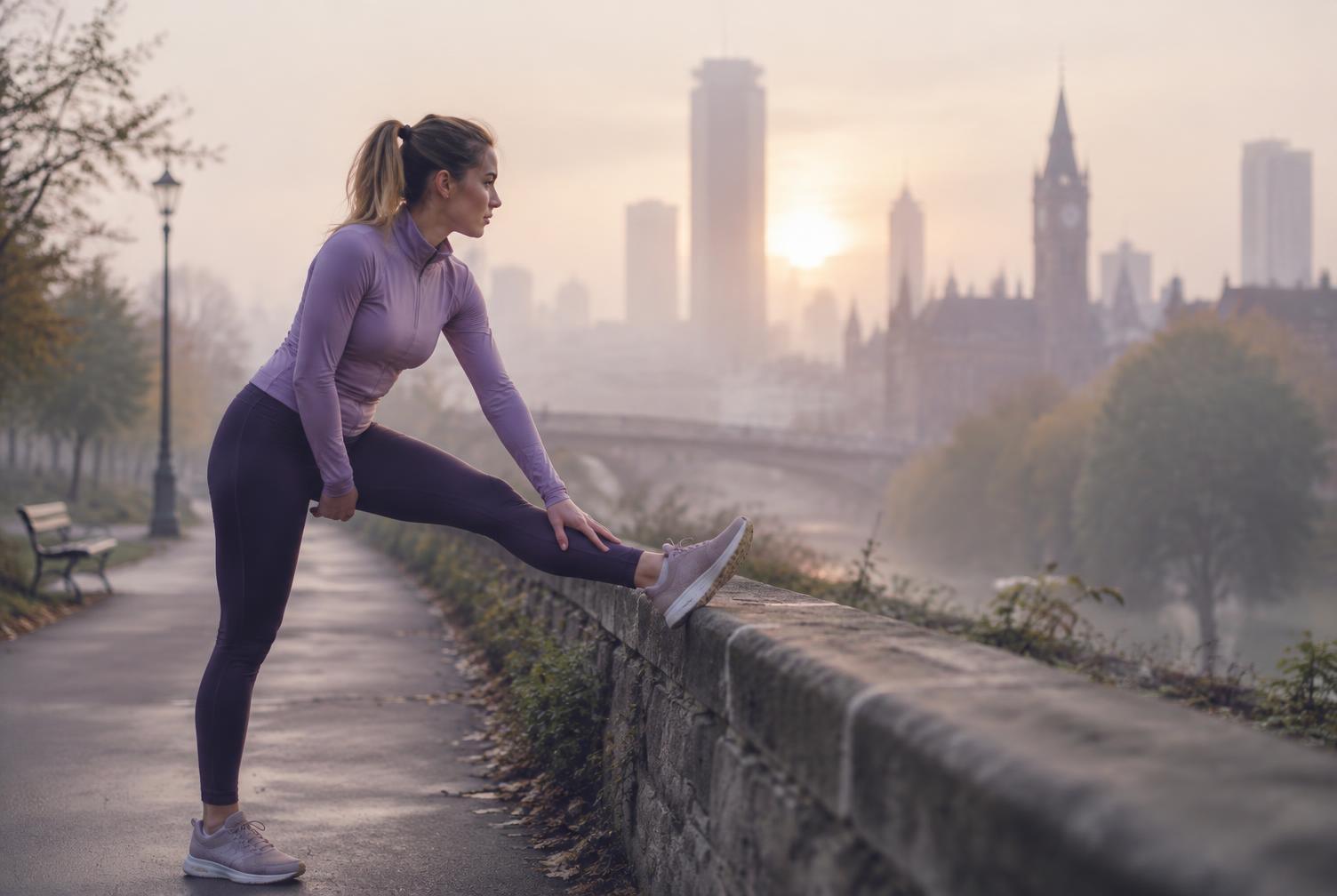Runner training outdoors